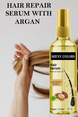 SHENY COLORS Argan & Vitamin E Anti-Frizz Hair Serum - 48H Frizz Control, Smooth & Shiny Hair(100 ml)