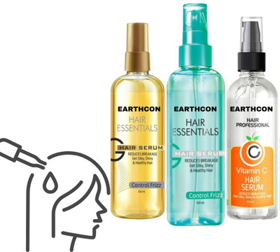 Earthcon Natural Hair Serum Combo – Strengthens & Smoothens(300 ml)