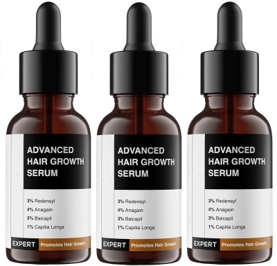 house of common Advance Hair Growth Serum, Makes Hair Smooth, Soft & Shiny (30ml) Pack of 3(90 ml)