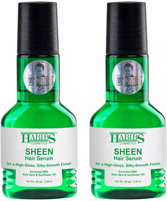 Habibs Sheen hair Serum For Smooth Anti-Frizz high-Gloss, with Aloevera & sunflower Oil(100 ml)