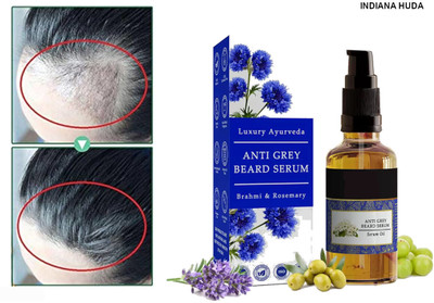 INDIANA HUDA All-Natural Beard Anti-Grey Oil 25ml - Gentle & Effective(25 ml)
