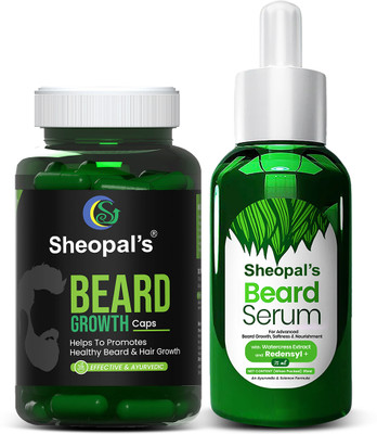 Sheopals Beard Growth Serum With Redensyl And Beard Capsule - 60 Capsules(35 ml)