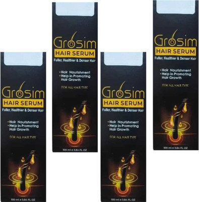 DOOMSDAY GROSIM HAIR SERUM FOR HEALHTIER & SILKY SOFT HAIRS PACK OF 100ml x 4(400 ml)