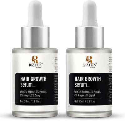 R RIZTICS Hair Growth Serum With Redensyl Controls Hair Fall & Regrowth Hair (Pack of 2)(60 ml)