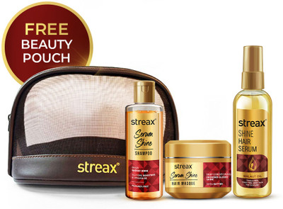 Streax Hair Care Pouch Combo (Walnut Serum + Shampoo + Masque)(275 ml)