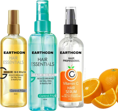 Earthcon Hair Serum Pack – For Tangle-Free, Silky Locks(300 ml)