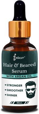 inlazer Men Beard Serum for Dry & Rough Hair For 24 Hour Serum / Get Shiny Beard & Hair(30 ml)