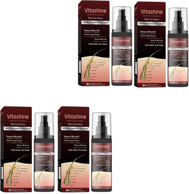 COSMORA VITASHINE HAIR GROWTH SERUM FOR SHINEE & SMOOTH ,GLOSSY HAIR PACK OF - 100ml x 4(400 ml)