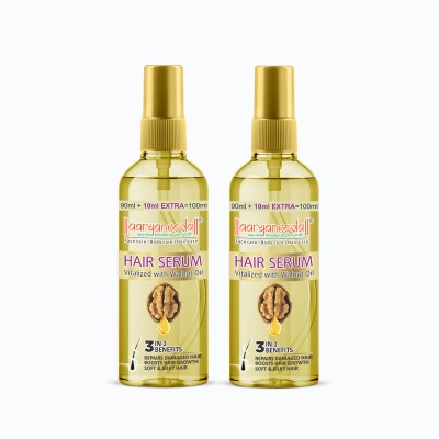 Aaryanveda Hair Serum Vitalized with Walnut Hair Oil for Soft and Silky 100 ml (Pack of 2)(200 ml)