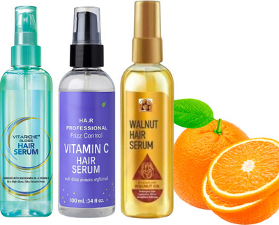 Earthcon Smooth & Glossy Hair Serum Combo – Controls Frizz & Hair Fall(300 ml)