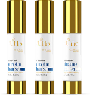 UTILIS Hair Serum With Argan , Almond & 3 Natural Oils | For Dry & Frizzy (Pack of 3)(50 ml)