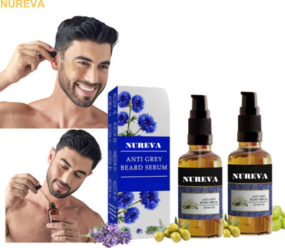nureva Greying Beard Solution for Men - Pack of 2(60 ml)