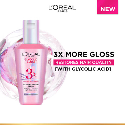 L'Oréal Paris Glycolic Gloss Serum for Hair, with Glycolic Acid, gives 72H Shine(40 ml)