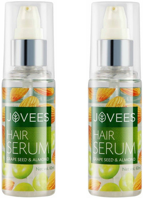 JOVEES Hair Serum Grape Seed and Almond, Pack of 2(60 ml)
