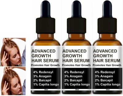 house of common Hair Growth Serum For Silky & Smooth Hair, Tames Frizzy Hair (30ml) Pack of 3(90 ml)