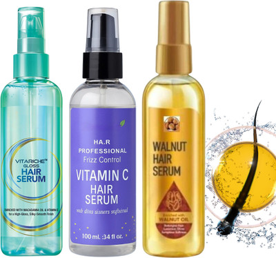 Earthcon Hair Repair & Shine Combo – Frizz Control Serum Set(300 ml)