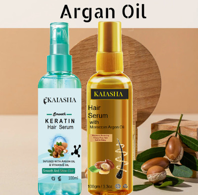KAIASHA Professional Hair Serum With Moroccan Argan Oil and keratin for Frizz Smooth(200 g)