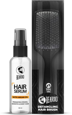 BEARDO Combo For Men | Hair Serum 50ml, Detangling Hair Brush | Smooth & Shiny Hair(50 ml)