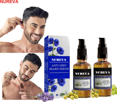 nureva No More Grey Beard - Use This Serum - Pack of 2(60 ml)