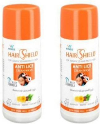 hairshield HAIR CARE REMOVE EGGS ONE WASH LICE KILLER Pack of 2 PC(60 ml)