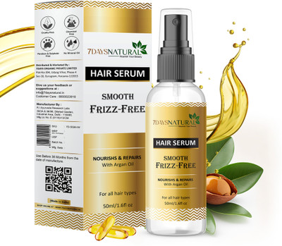 7days natural Hair serum with Argan oil stronger smoother shiner for Dry & Unruly Hair(50 ml)
