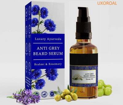 uxoroal Grey Beard Black Serum For Men - Beard Reverse In Black Hair Naturally(30 ml)