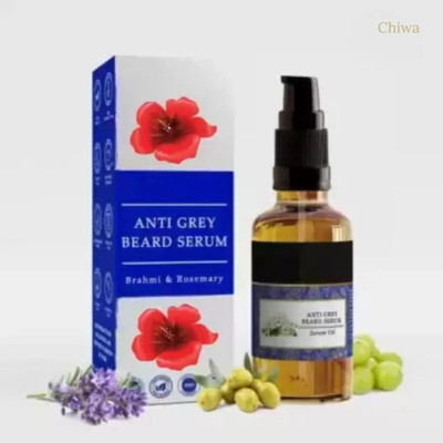 CHIWA Anti Grey Beard Serum Oil - Beard Color Shine Care for Natural Beard(30 ml)