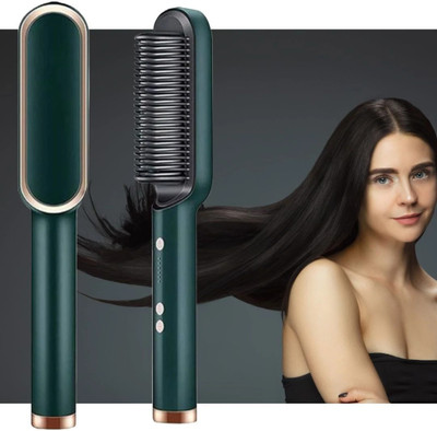 HTD Comb Hair Straightener XIV-20GT-68 Hair Straightener Brush(Multicolor)