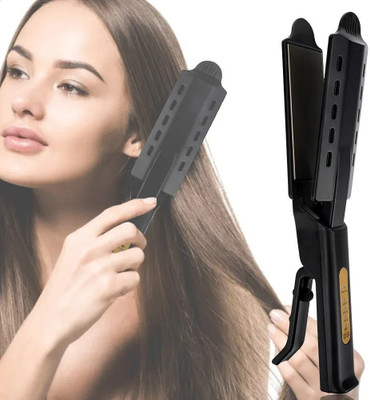 ZEIXERA Ionic Flat Iron Hair Straightener for Women, Girls Straightens & Curls Steam Hair Straightener Four-Gear Temperature Adjustment Ceramic Tourmaline Hair Straightener(Black)