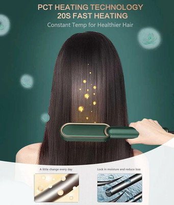 CHG Fast Heating Electric Comb Straightener for Women and Men214 Hair Curler(Green)