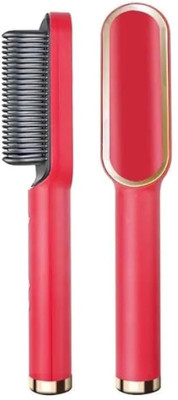 Totthar 2-in-1 Hair Straightener Comb Brush for Men & Women Fast & 5 Adjustable Heating Hair Straightener Brush Hair Straightener Brush(Red)