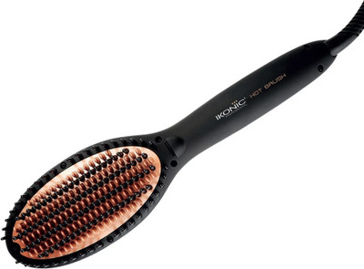 Ikonic Professional Hot Hair Straightener Brush with Unique Bristle to give Volume and Protect Scalp IKL-HB Hair Straightener Brush(Multicolor)