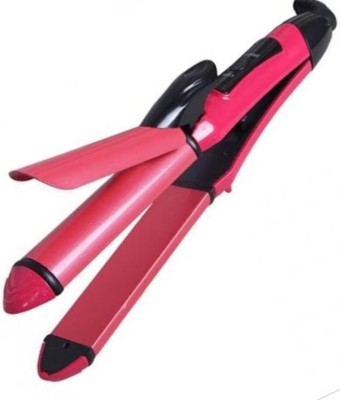 VVG TRADERS Hair Beauty Set Curler and Hair Straightener 2 IN 1 HAIR BEAUTY SET NHC-2009 Hair Straightener Hair Straightener(Black, Pink)