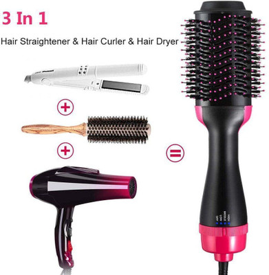 Esypad One step professional 2in1 Hair Straightener for women HS37 Hair Straightener Brush(Black)