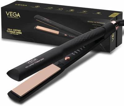 Vega Professional Pro Copper Titanium Shine with Copper Titanium 3D Floating Plates, (VPMHS-07) VPMHS-07 Hair Straightener(Black)