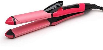 RECTITUDE Electric 2 in 1 Multifunction Ceramic Coating Hair Straightener & Curler Hair Straightener(Pink)