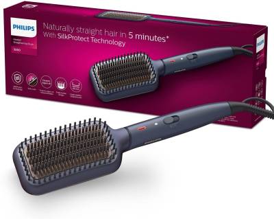 PHILIPS BHH885/10 (New) Straightening black Brush Hair Straightener Brush