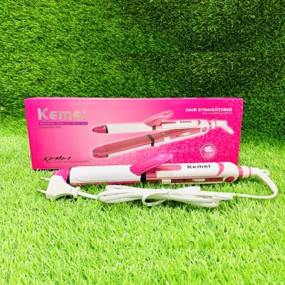 KE EMEII Km-1291 The Pink Multitasking Hair Styler for All Your Looks Hair Straightener(Pink)