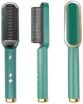 Arvaik Comb, PTC Technology Electric with 5 Temperature Control Hair Straightener Brush(Green)