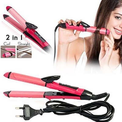 Haya WOMENS 1st CHOICE PREMIUM QUALITY 2 in 1 Hair Straightener and Curler Machine In 1 the perfect hair styling accessory - this hair styler will make you look like a diva in minutes With this hair styler you can get straight, sleek and fine hair or wavy, glossy and bouncy hair Easy to use ergonomi
