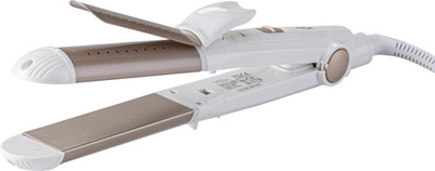 VEGA Hair Straightener and Curler 2 IN1 WET & DRY ( VHSC 02) Hair Styler(White & Golden)