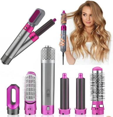 SmartTech 5 in 1 Hair Dryer & Styling Tool with Detachable Brush Curler Dryer Straightner 5 in 1 Multifunctional Hair Dryer & Styling Tool with Detachable Brush Hair Straightener Brush(Multicolor)
