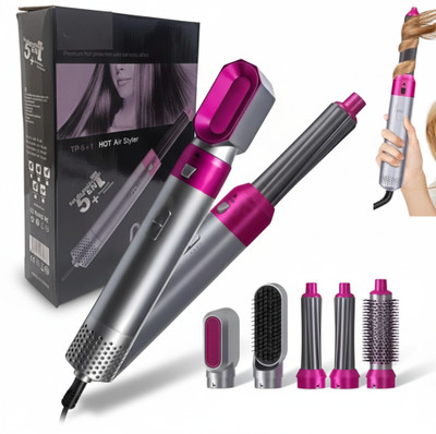 Dizosonic 5-in-1 Hair Styler for Women Multifunctional Hair Styling Tool with Hot Air Brush, Spiral Curlers, Hair Dryer, Straightener Comb Hair Straightener(Multicolor)