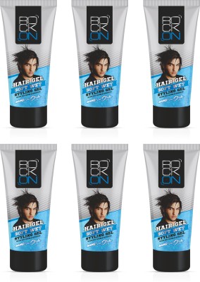 ROCK ON Hair Styling Gel For Soft & Wet Look (Pack of 6) Hair Gel(360 g)