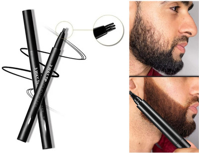 manasona Waterproof Beard pencil filler,Sweat Proof Beard Eyebrow Pencil Repair Beard(Black)