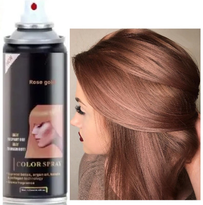 AFARAXIA Rose gold Natural temporary shine hair color spray Hair Spray(125 ml)