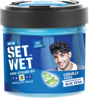 SET WET Styling Hair Gel for Men - Casually Cool for Medium Hold & High Shine,No Alcohol Hair Gel(250 g)