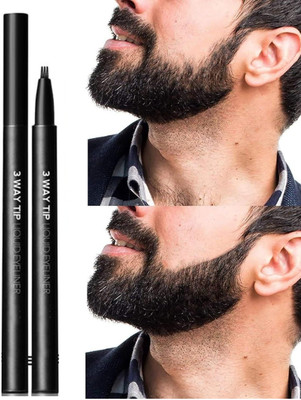 manasona Eyebrow Beard Filler,Sweat Proof Beard Eyebrow Pencil Repair Beard(Black)