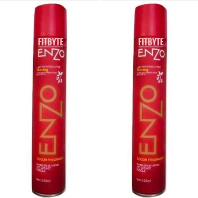FITBYTE Hair Spray for Super Strong Hair (420 ml) Set of 2Pcs Hair Spray(840 ml)