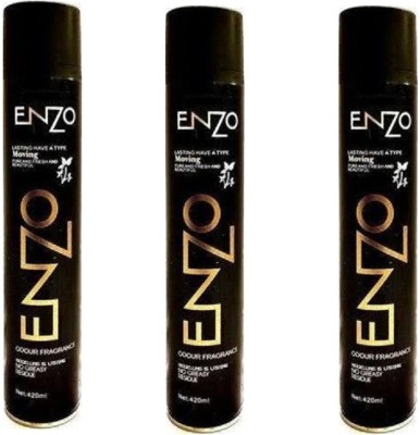 Lele enzo black hair setting / fixing spray for men and women (3x420ml) Hair Spray(1260 ml)